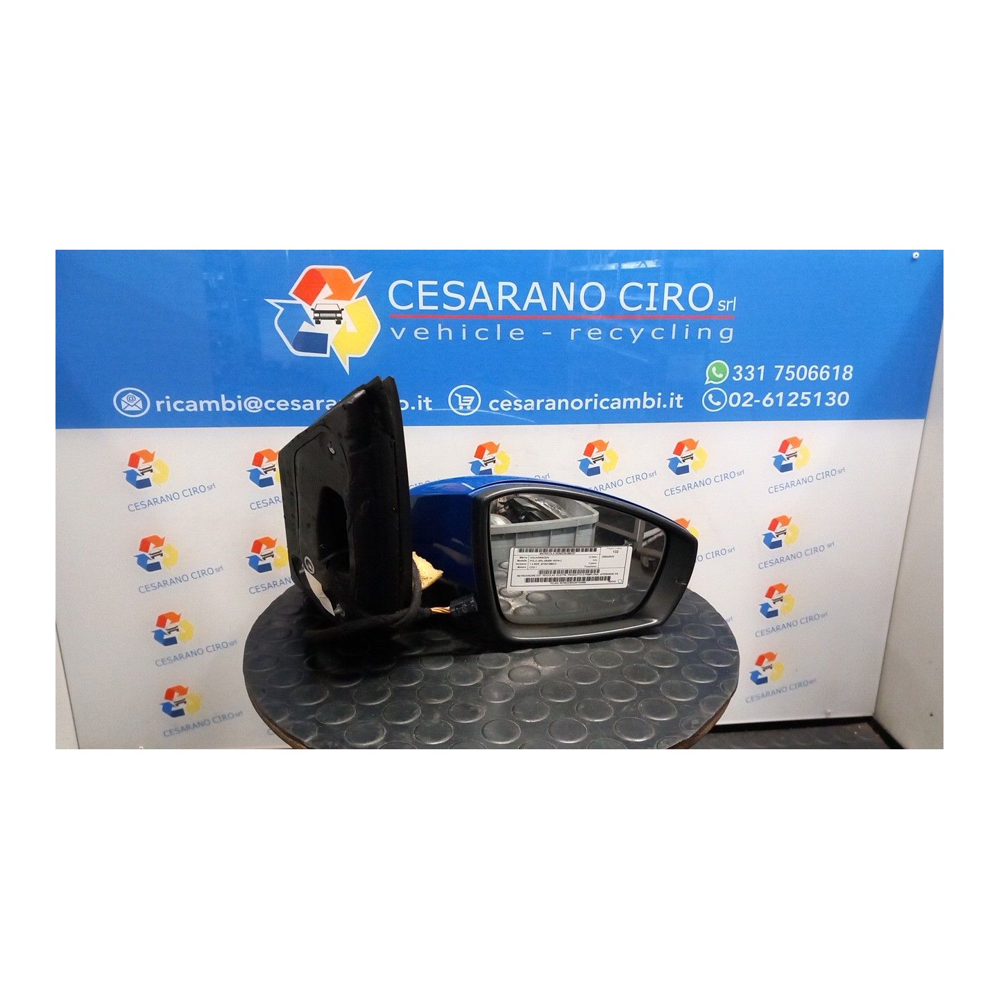 RETROVISORE EST. REGOLAZ. ELETTR. PRODOTTO A PAMPLONA; UITENHAGE DX. 107 VOLKSWAGEN POLO (6R) (05/09-10/14) CGG 6R1857508Q9B9