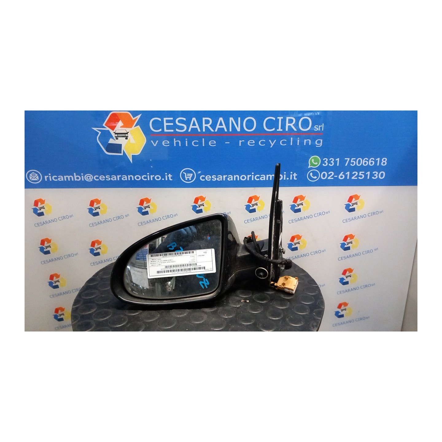 RETROVISORE EST. REGOLAZ. ELETTR. SX. 033 AUDI A2 (8Z) (06/00-02/06) AMF 8Z18585311P9