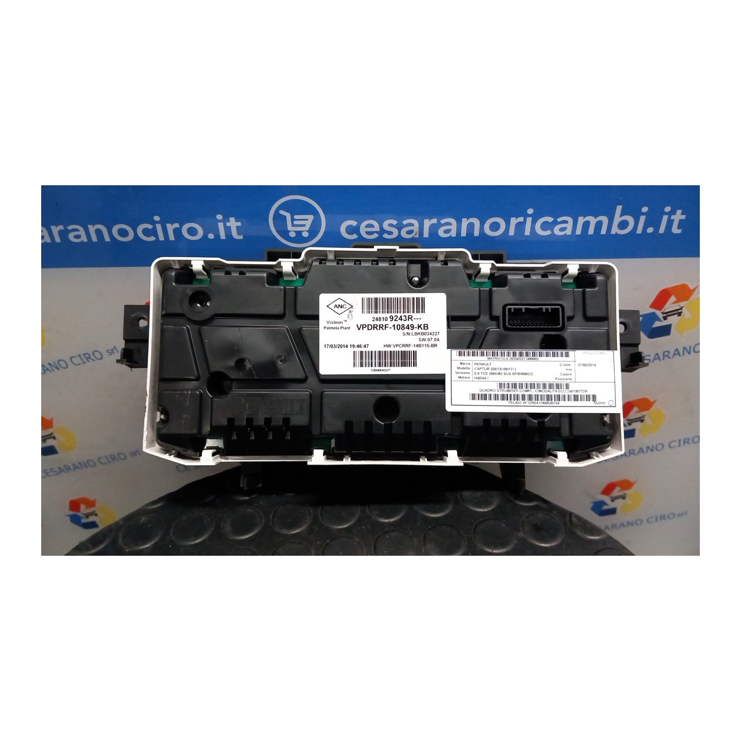 QUADRO STRUMENTI COMPL. C/MODALITA ECO 002 RENAULT CAPTUR (04/13-09/17) H4BA4 248108772R