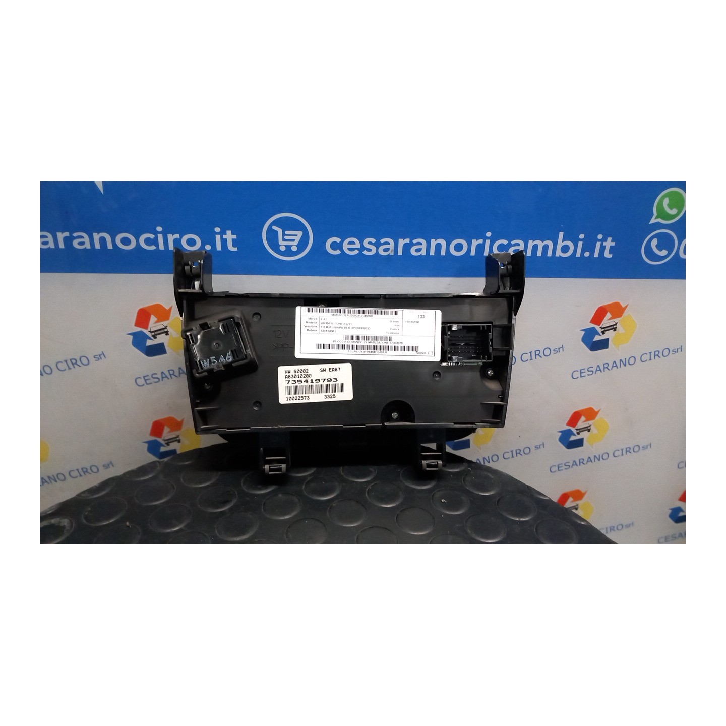 BLOCCO COMANDO CLIMATIZZAZIONE 101 FIAT GRANDE PUNTO (2Y) (06/05-12/08 939A1000 77363920