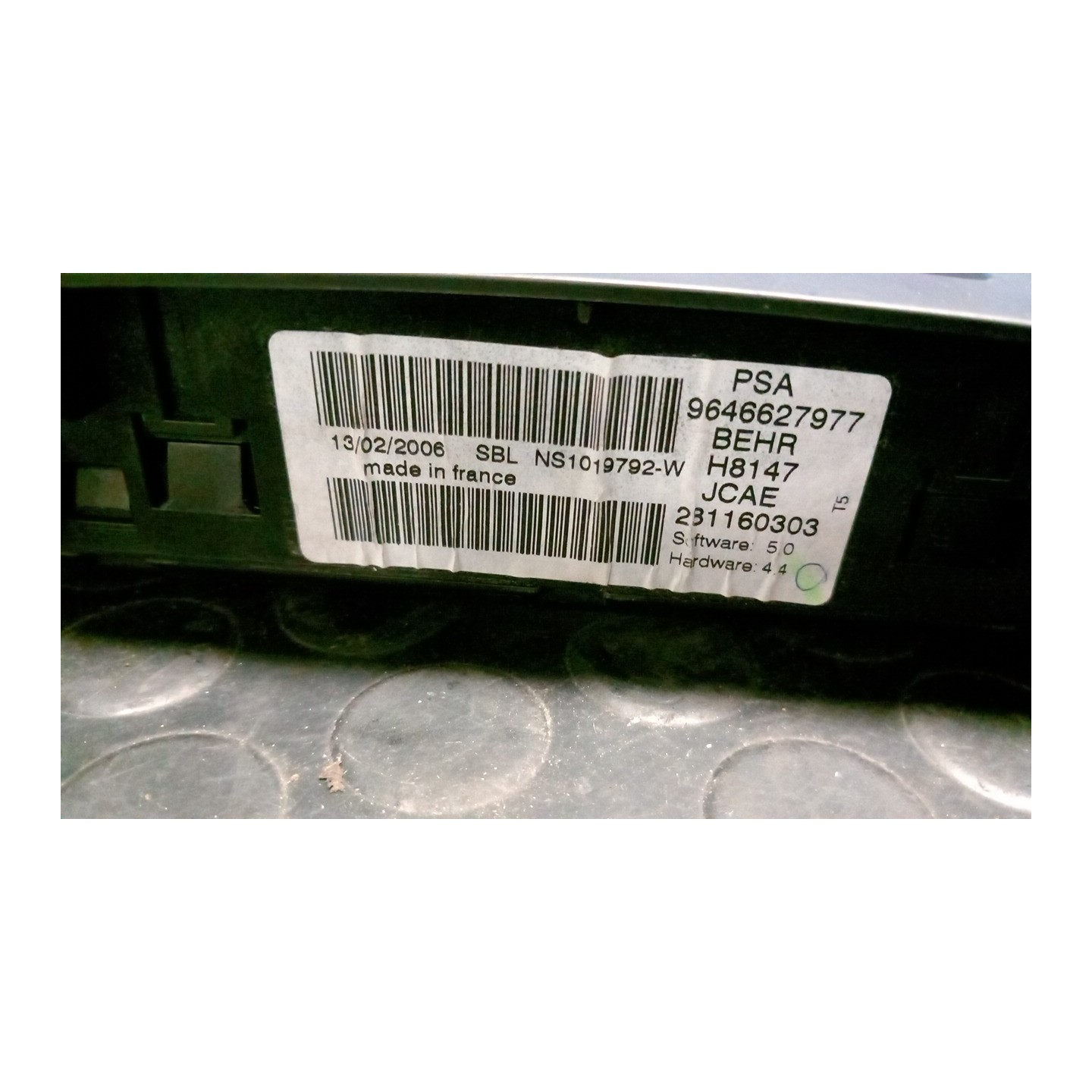 BLOCCO COMANDO CLIMATIZZAZIONE 048 PEUGEOT 307 (07/05-07/08) NFU 6451VL