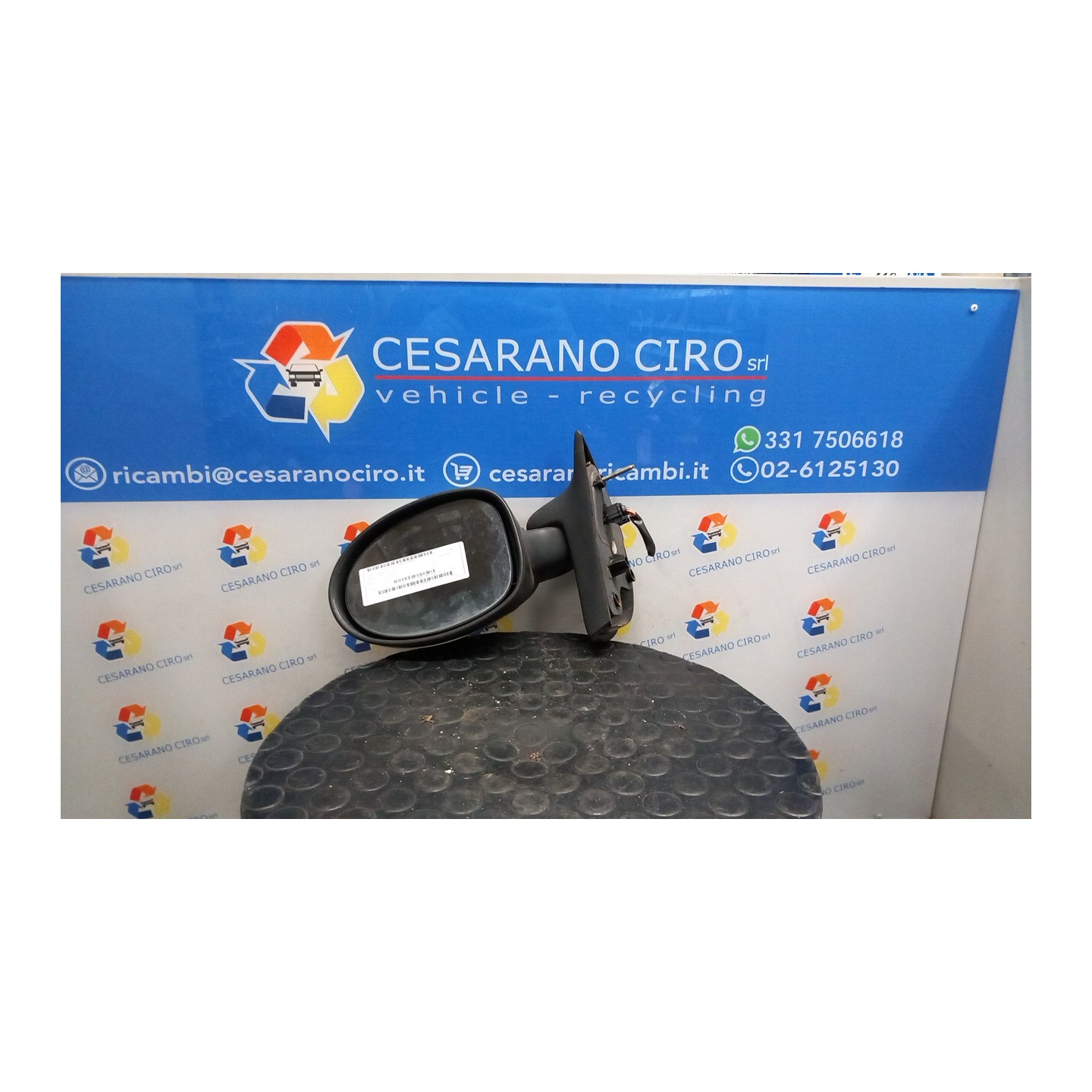 RETROVISORE EST. REGOLAZ. ELETTR. -09/00 C/MODANATURA CALOTTA SX. 038 RENAULT TWINGO 1A SERIE (08/98-09/07) D7FF7 8200039873