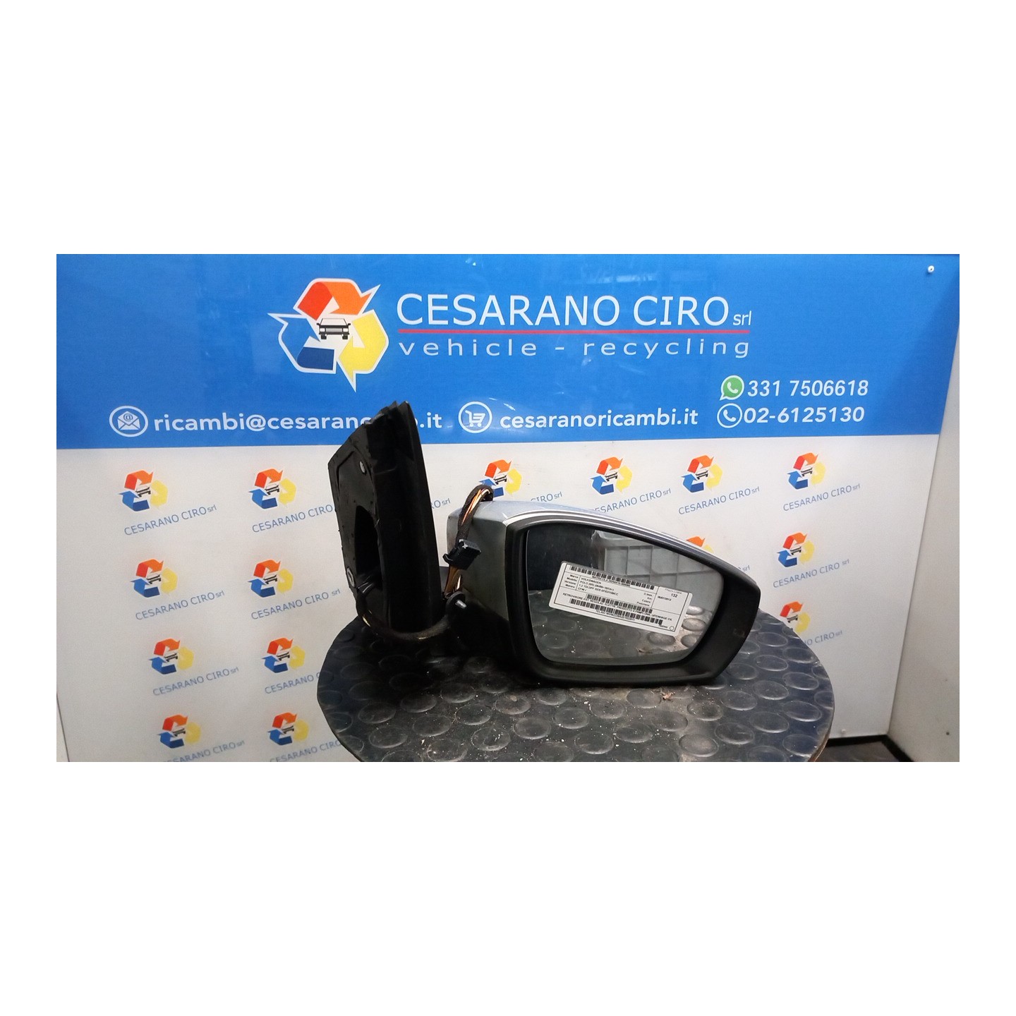 RETROVISORE EST. REGOLAZ. ELETTR. PRODOTTO A PAMPLONA; UITENHAGE DX. 065 VOLKSWAGEN POLO (6R) (05/09-10/14) CFW 6R1857508Q9B9