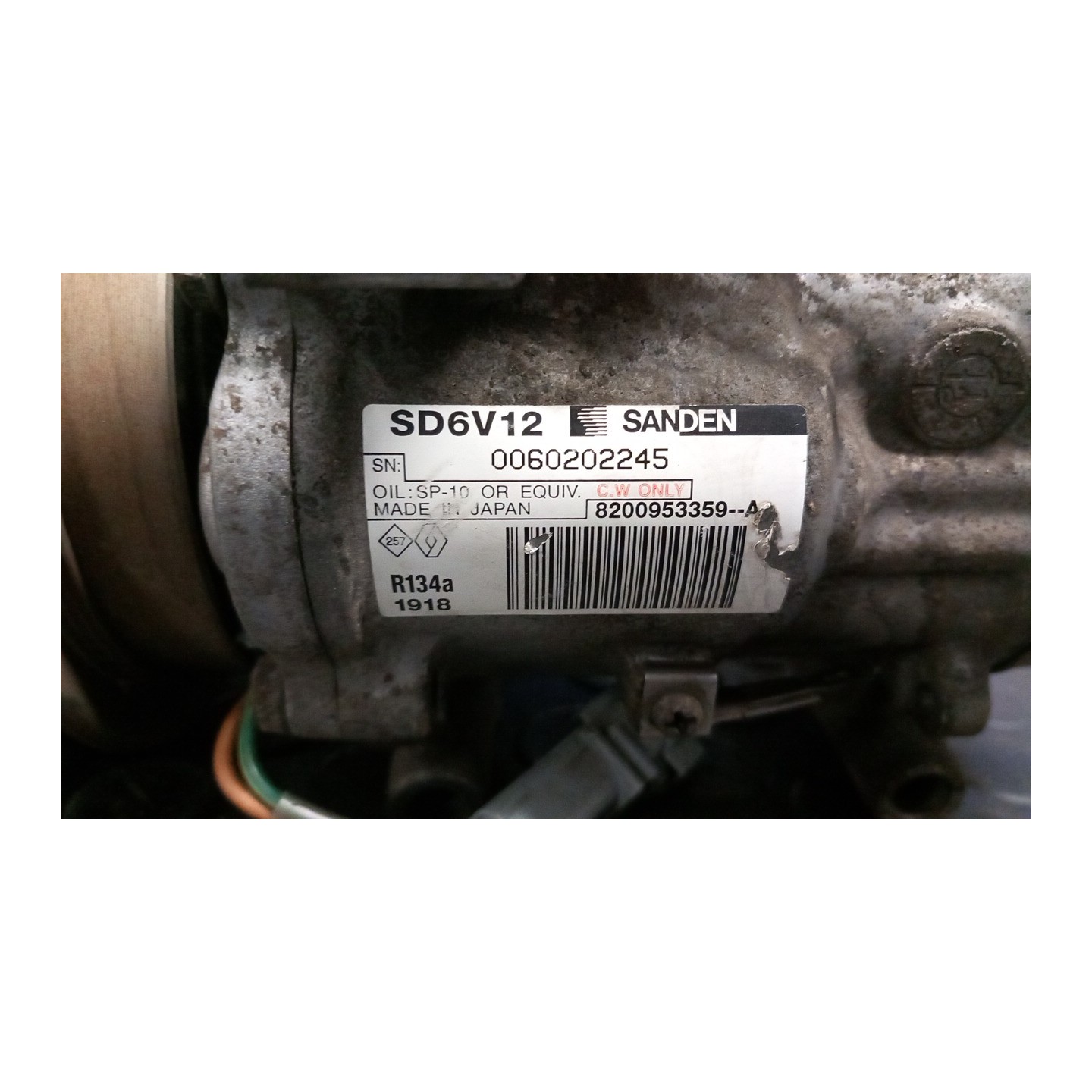 COMPRESSORE A/C ROTAZ. 187 RENAULT TWINGO 2A SERIE (12/11-) K9KP8 7711368902