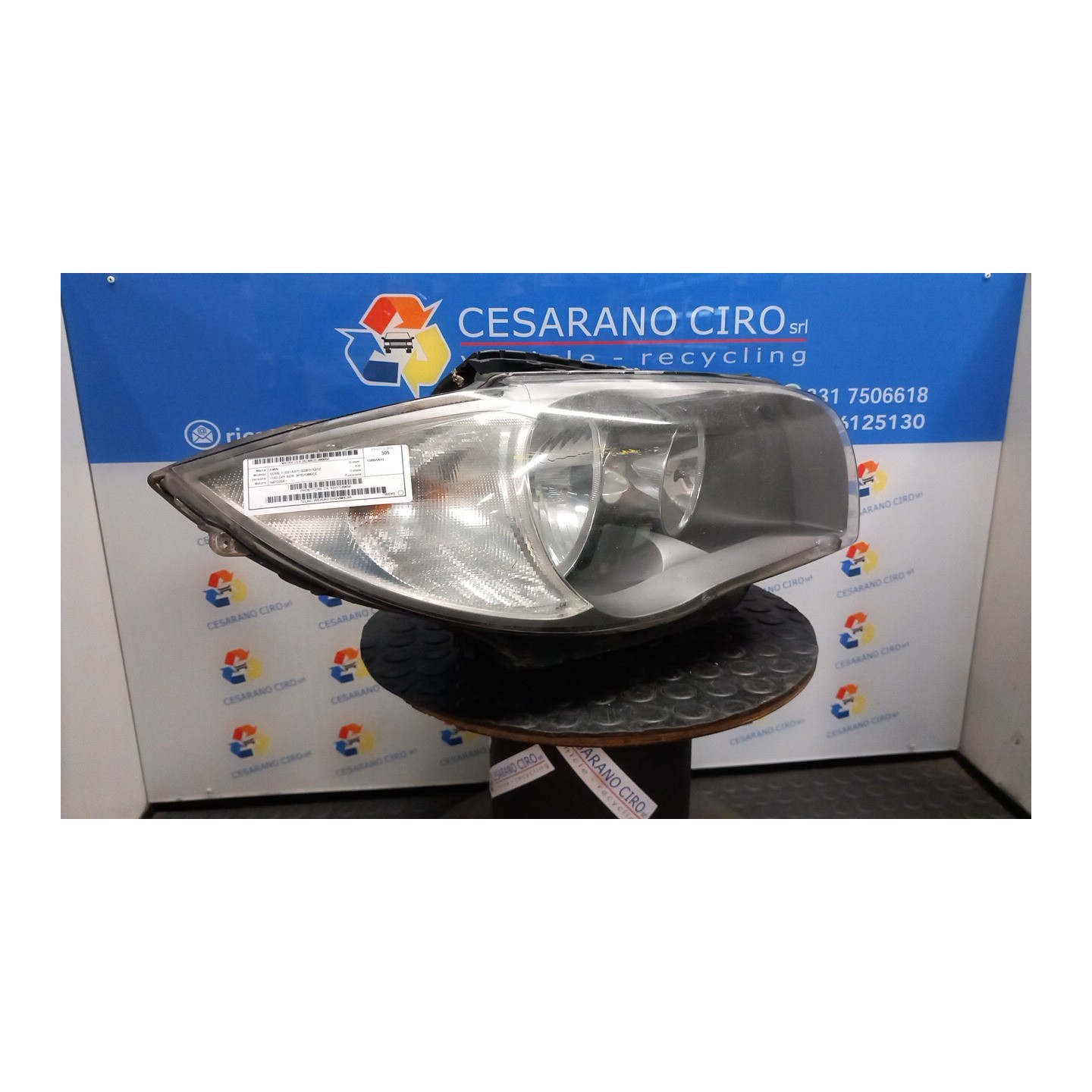PROIETTORE DX. 050 BMW SERIE 1 (E81/E87) (03/07-12/12 N47D20A 63117249650