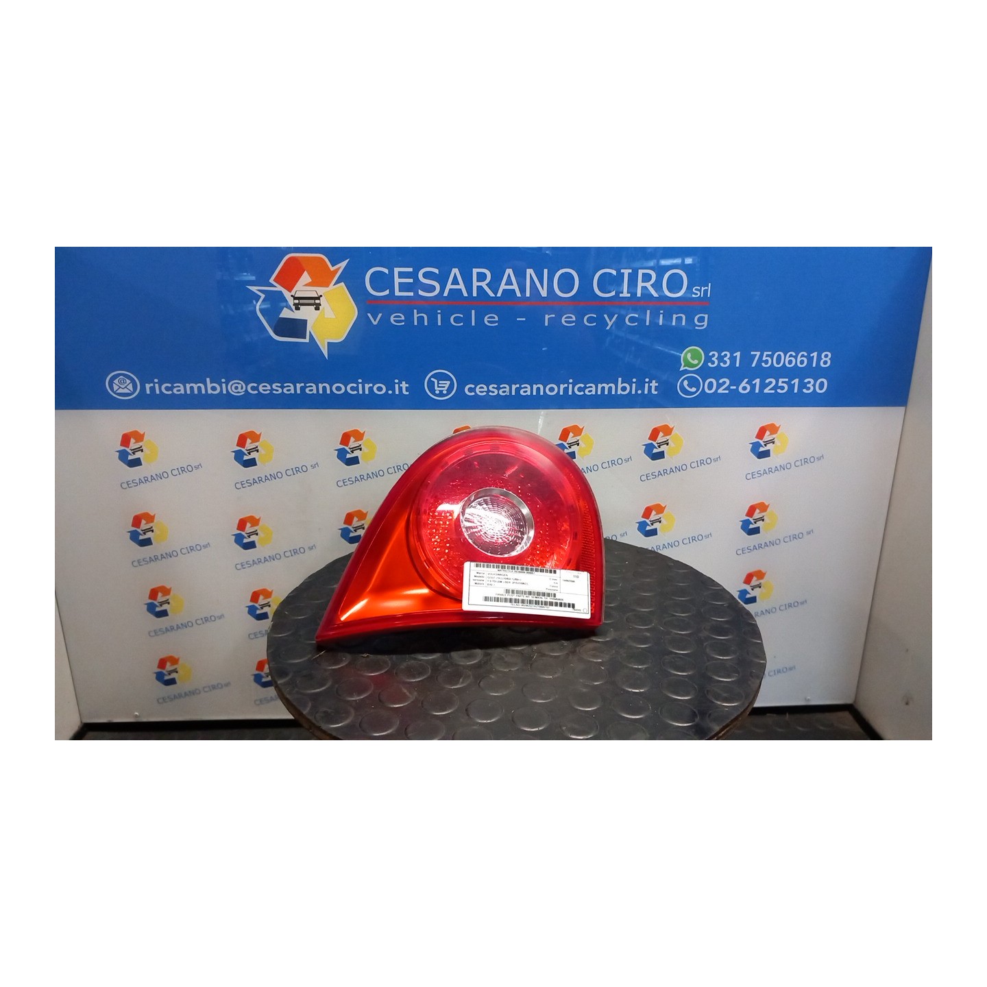 FANALE POST. PARTE INT. SEIMA/AL SX. 057 VOLKSWAGEN GOLF (1K) (10/03-12/09) BXE 1K6945093E