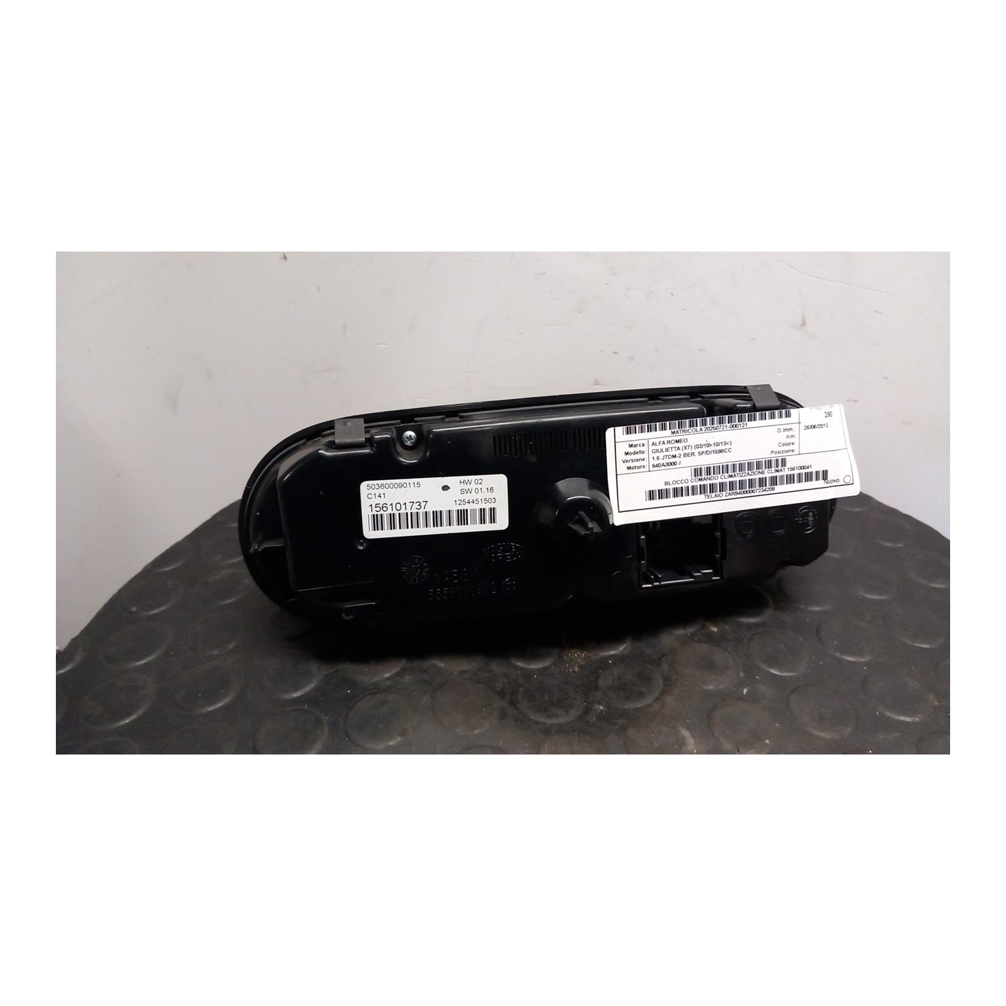 BLOCCO COMANDO CLIMATIZZAZIONE CLIMA1 121 ALFA ROMEO GIULIETTA (X7) (03/10-10/13) 940A3000 156100041