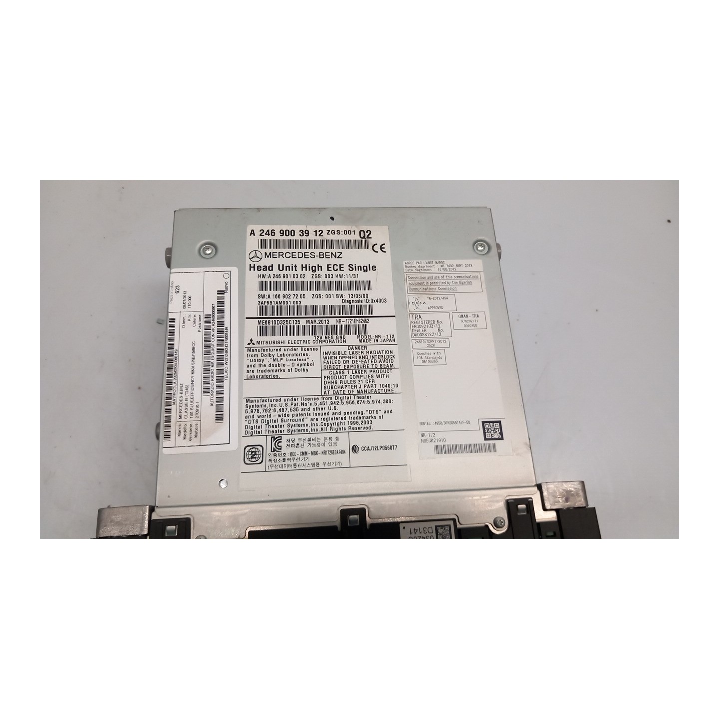 AUTORADIO RADIO MB EXQUISIT CON VK 149 MERCEDES-BENZ CLASSE B (T246) (09/11-06/19) 270910 A2469000907