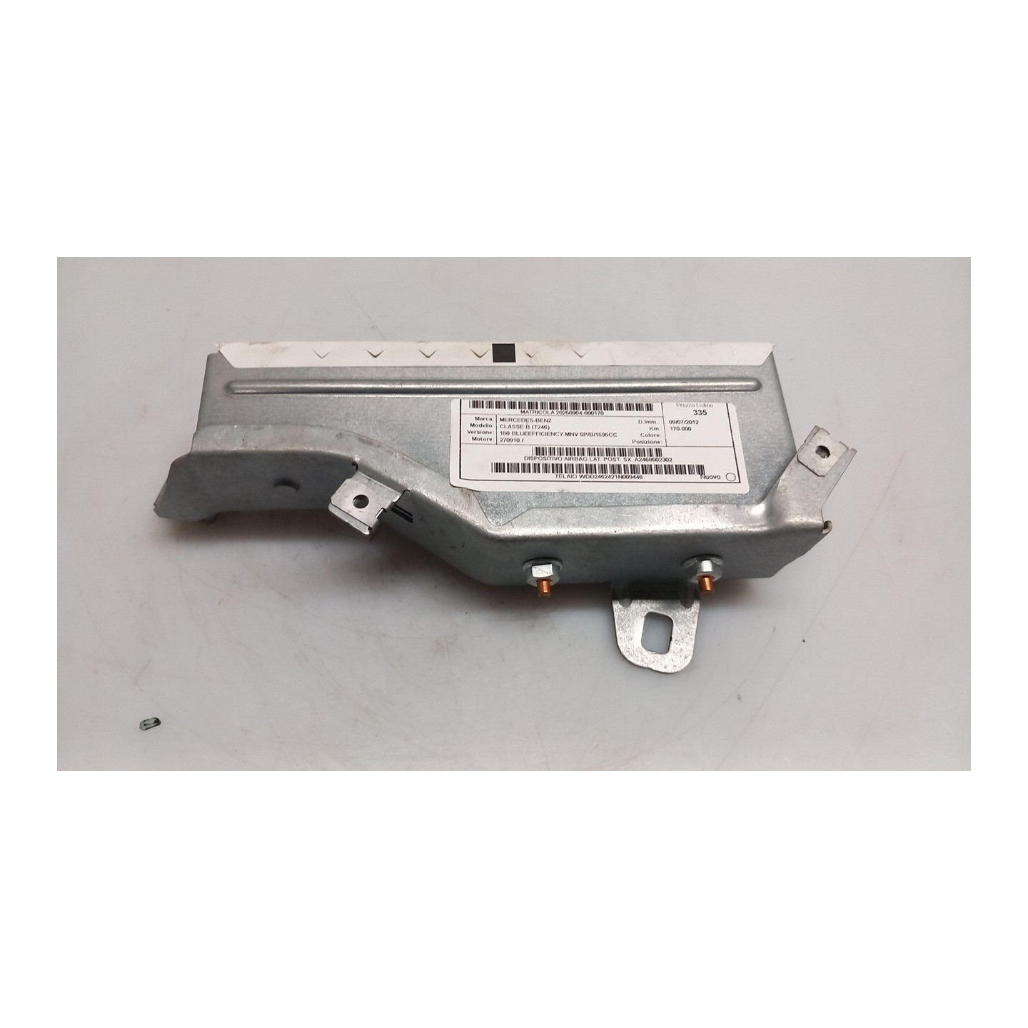 DISPOSITIVO AIRBAG LAT. POST. SX. 170 MERCEDES-BENZ CLASSE B (T246) (09/11-06/19) 270910 A2468602302