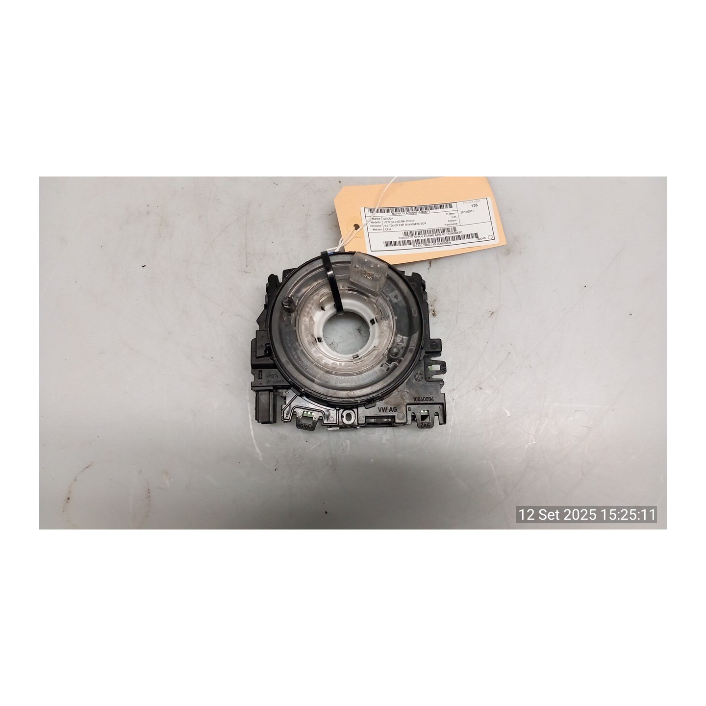 CONTATTO SPIRALIFORME AIRBAG 072 SKODA YETI (5L) (07/09-12/13) CFH 1K0959653C