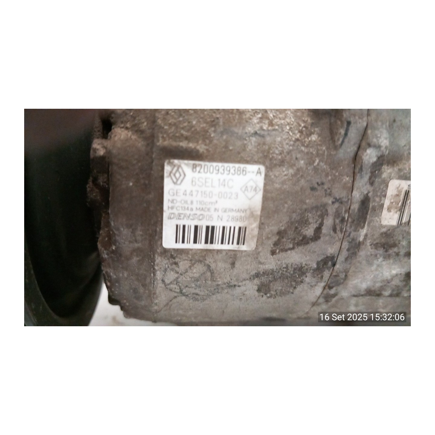 COMPRESSORE A/C CR12SC 040 DACIA DUSTER (10/13-12/18) K9KR8 8201025121