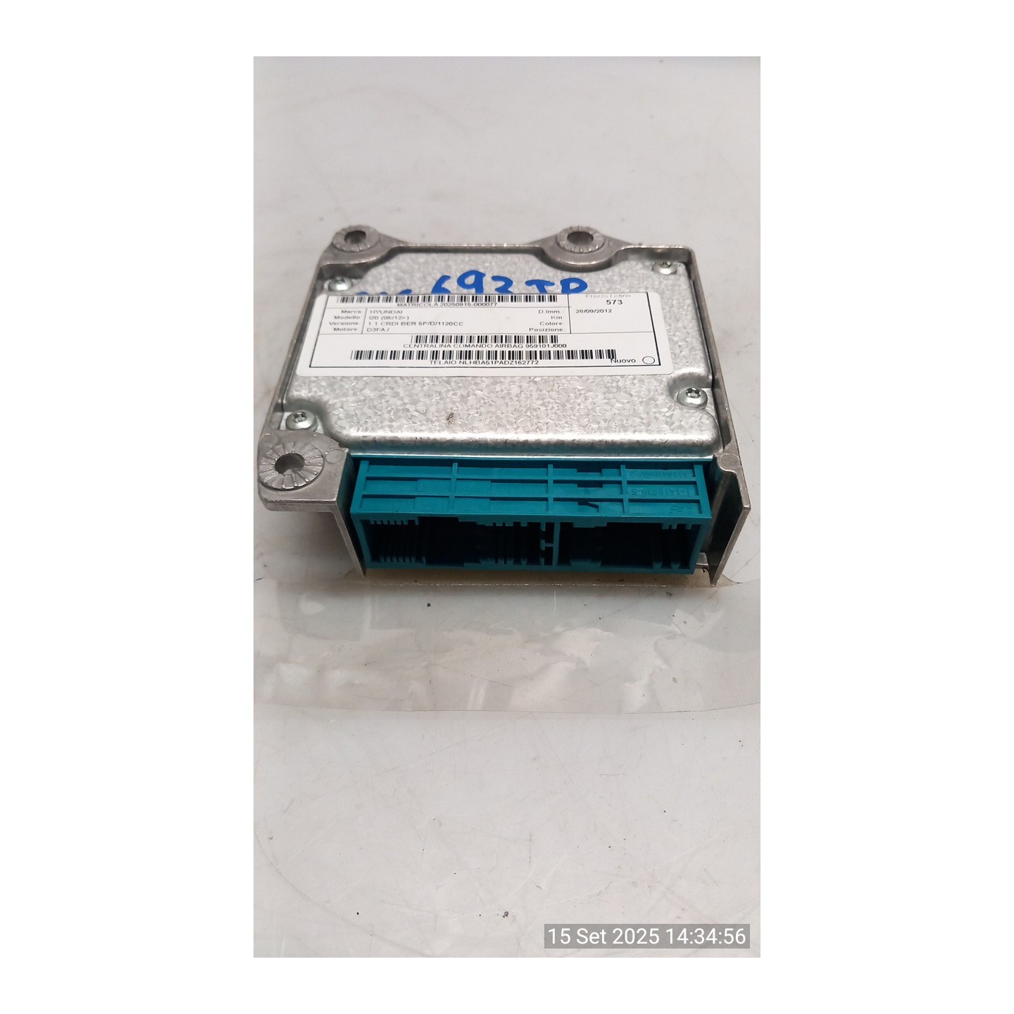 CENTRALINA COMANDO AIRBAG 077 HYUNDAI I20 (05/12-) D3FA 959101J000