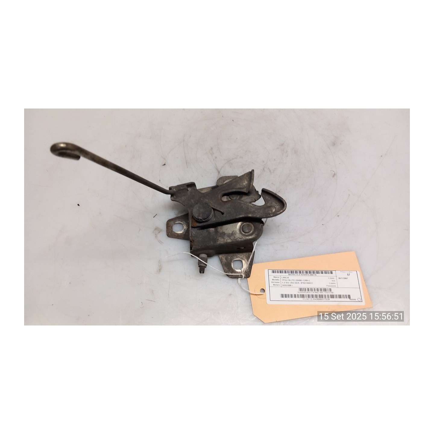 SERRATURA COFANO ANT. 116 LANCIA YPSILON (TE) (09/06-12/08) 843A1000 51817743