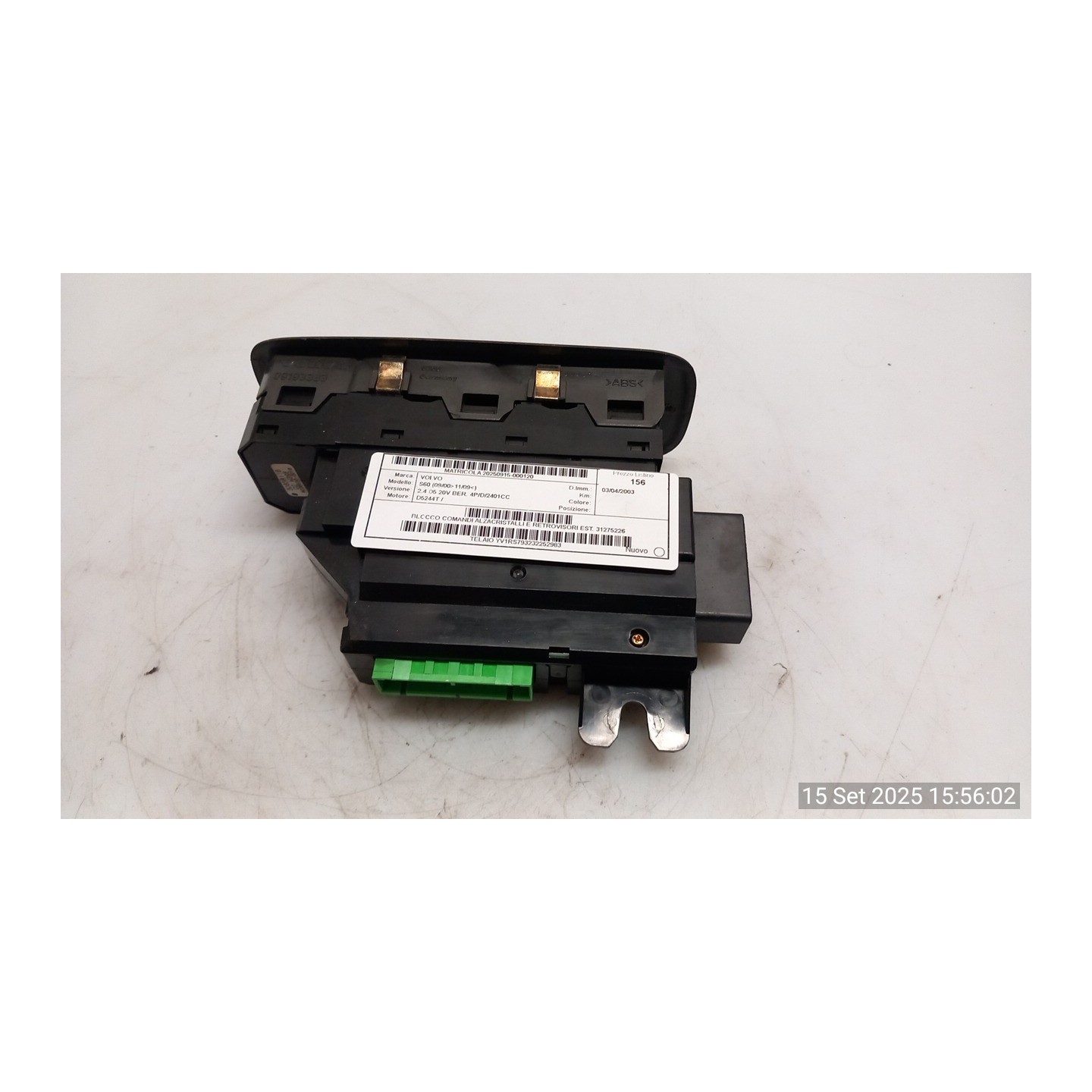 BLOCCO COMANDI ALZACRISTALLI E RETROVISORI EST. 120 VOLVO S60 (09/00-11/09) D5244T 31275226