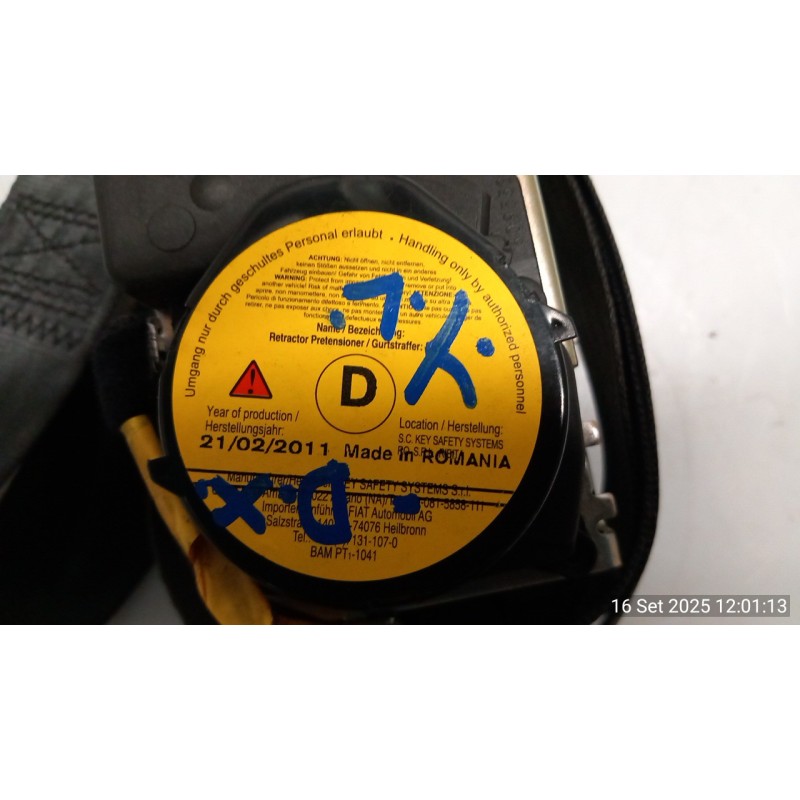 CINTURA DI SICUREZZA ANT. DX. 063 LANCIA YPSILON (TI) (12/08-06/13) 199A9000 735420952
