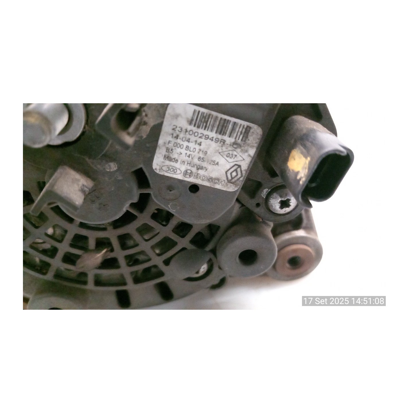 ALTERNATORE 120AMP 002 DACIA LODGY (05/12-) K9KR8 231002949R