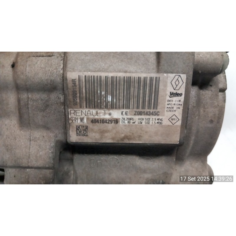 COMPRESSORE A/C P/REFR.R134A 003 DACIA LODGY (05/12-) K9KR8 8201025121