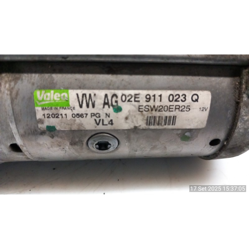 MOTORINO AVVIAMENTO 1.1KW VALEO 074 VOLKSWAGEN PASSAT (36) (10/10-12/14) CFF 02Z911023G