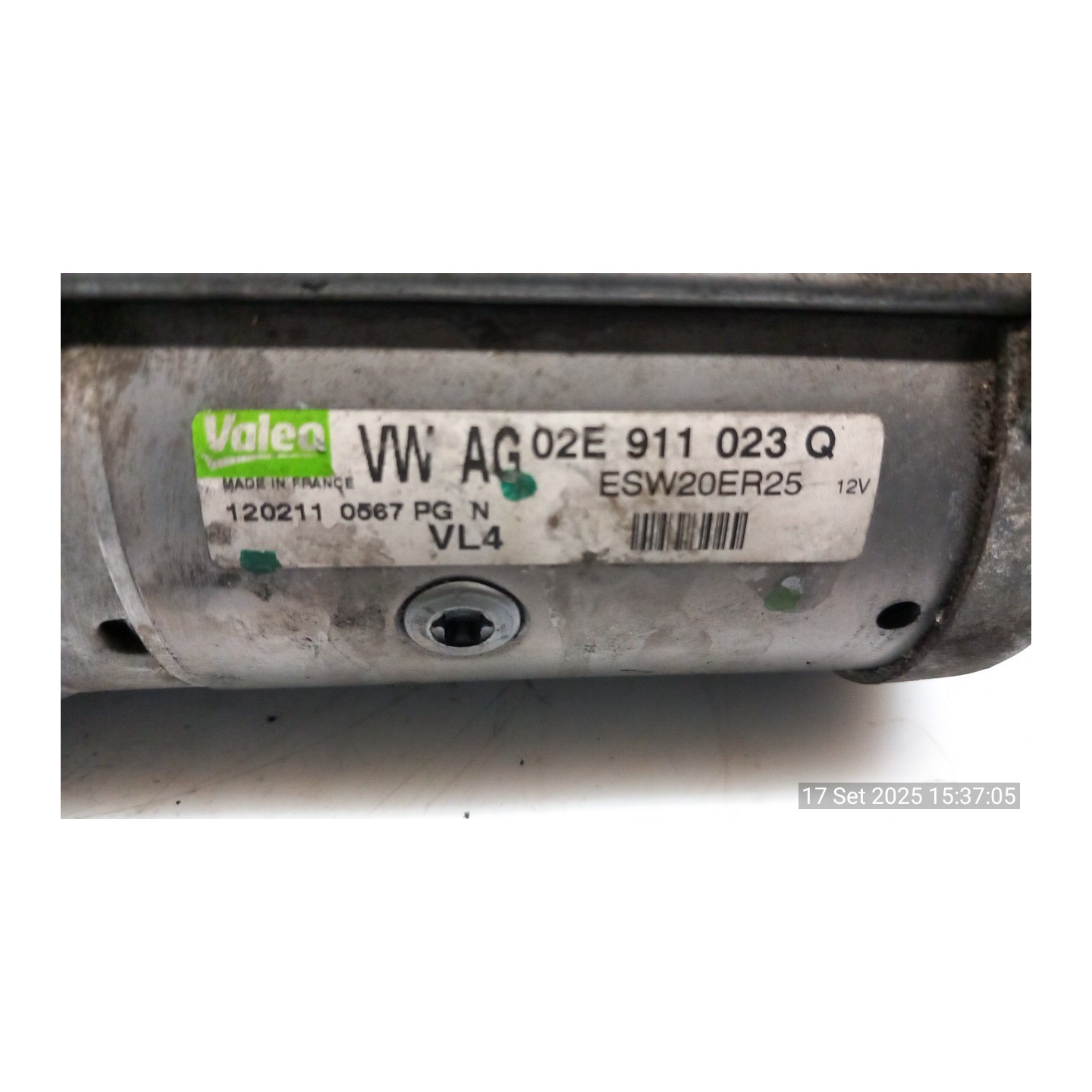 MOTORINO AVVIAMENTO 1.1KW VALEO 074 VOLKSWAGEN PASSAT (36) (10/10-12/14) CFF 02Z911023G