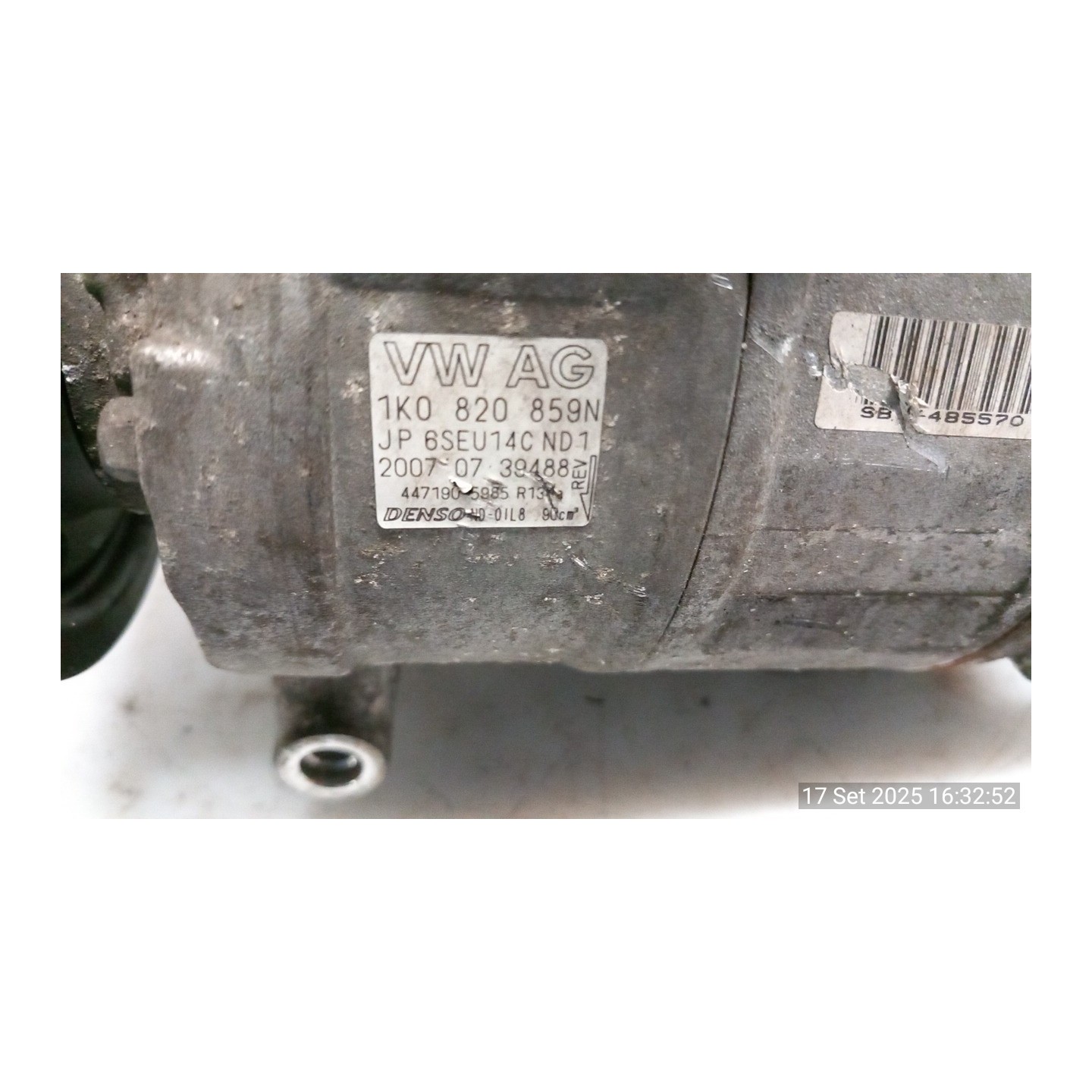 COMPRESSORE A/C 078 VOLKSWAGEN GOLF (1K) (10/03-12/09) BSE 1K0820859S