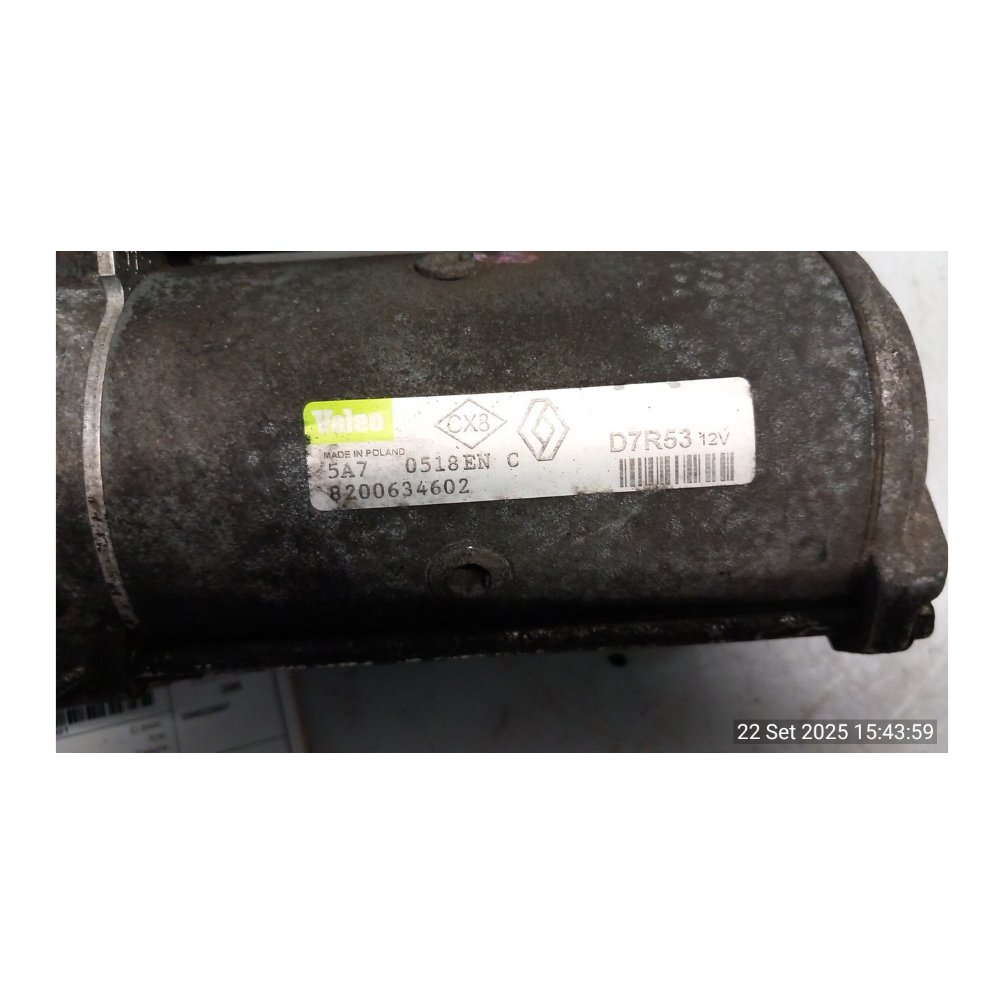 MOTORINO AVVIAMENTO 091 RENAULT MASTER (10/06-05/10) G9UA6 8200634602