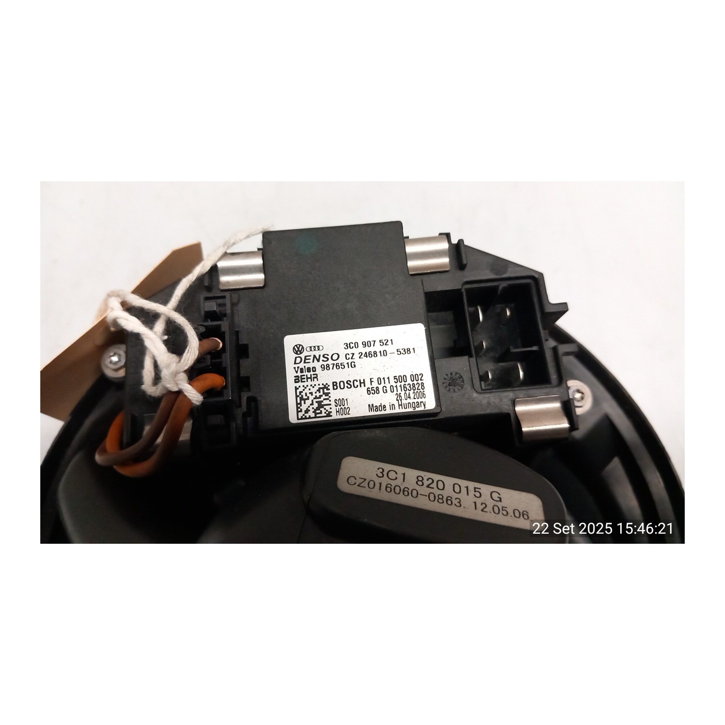 MOTORINO VENTILAZIONE ABITACOLO C/REGOL.ELETTR. 015 VOLKSWAGEN PASSAT (3C) (02/05-12/10) BLS 3C1820015R