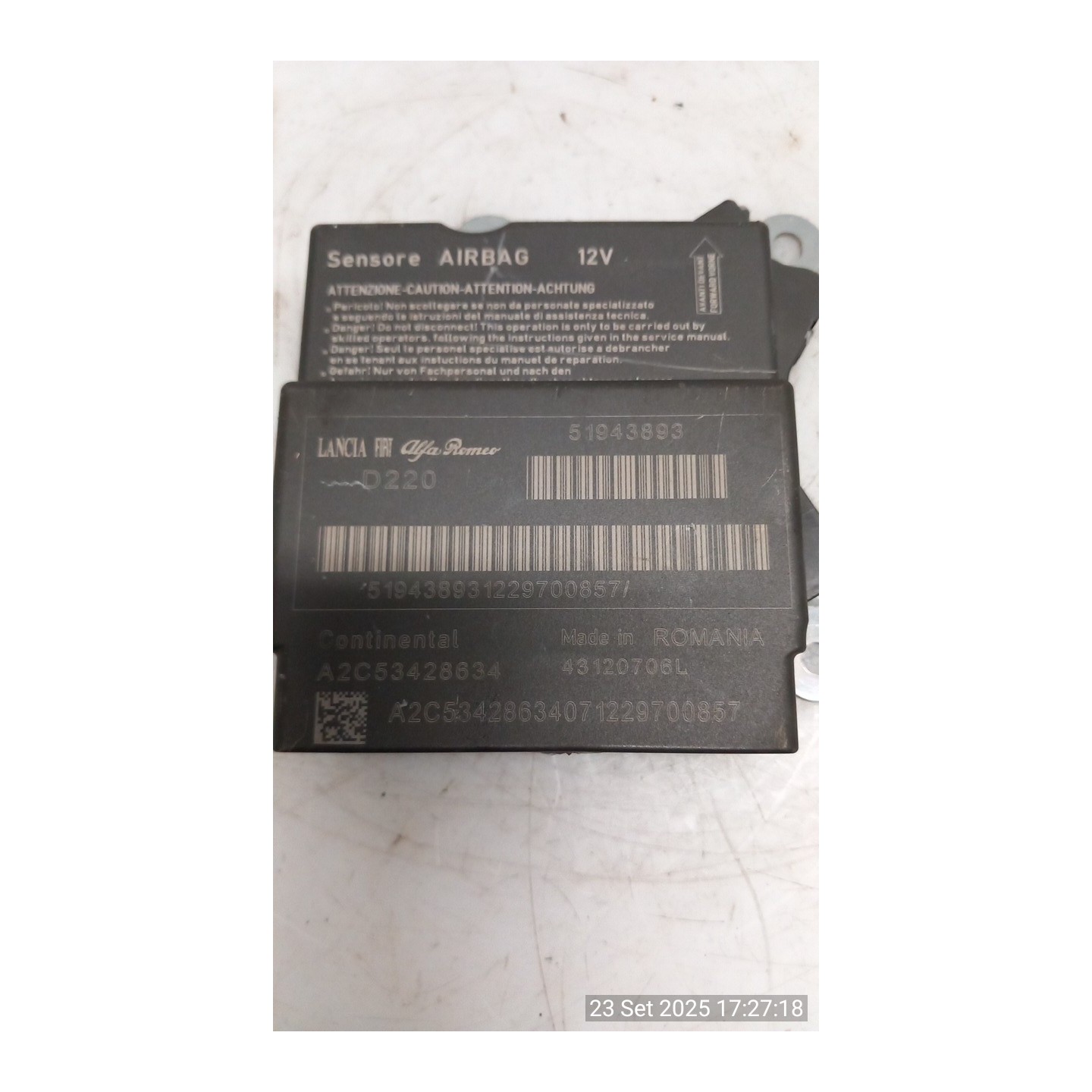 CENTRALINA COMANDO AIRBAG 004 FIAT 500L (73) (07/12-06/18) 843A1000 51969090