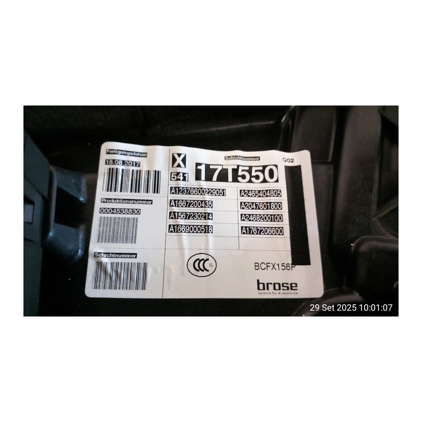 ALZACRISTALLO ELETTR. PORTA ANT. DX. 009 MERCEDES-BENZ CLASSE GLA (X156) (01/17-06/20 651930 A1767206600