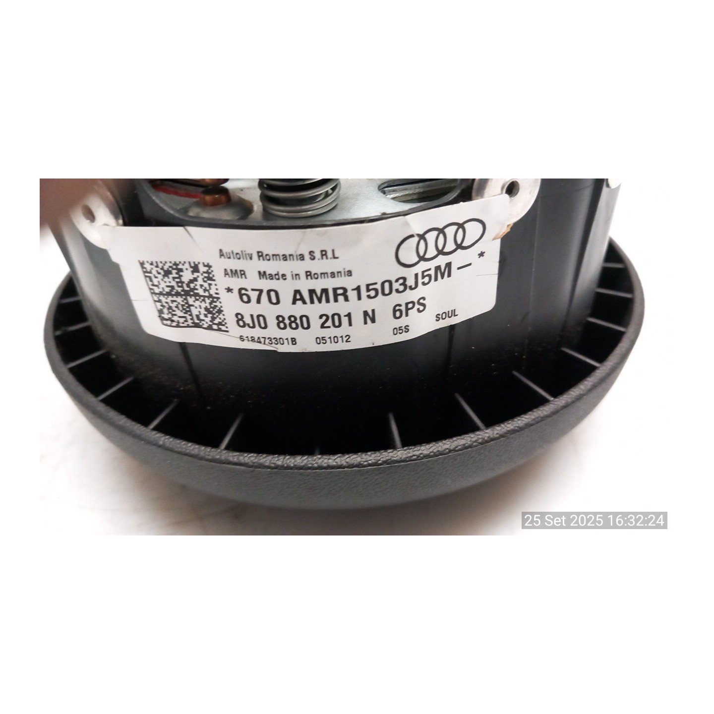 DISPOSITIVO AIRBAG LATO GUIDA P/VOLANTE PELLE 009 AUDI A3 (8P) (05/10-07/13) CAY 8P7880201E6PS