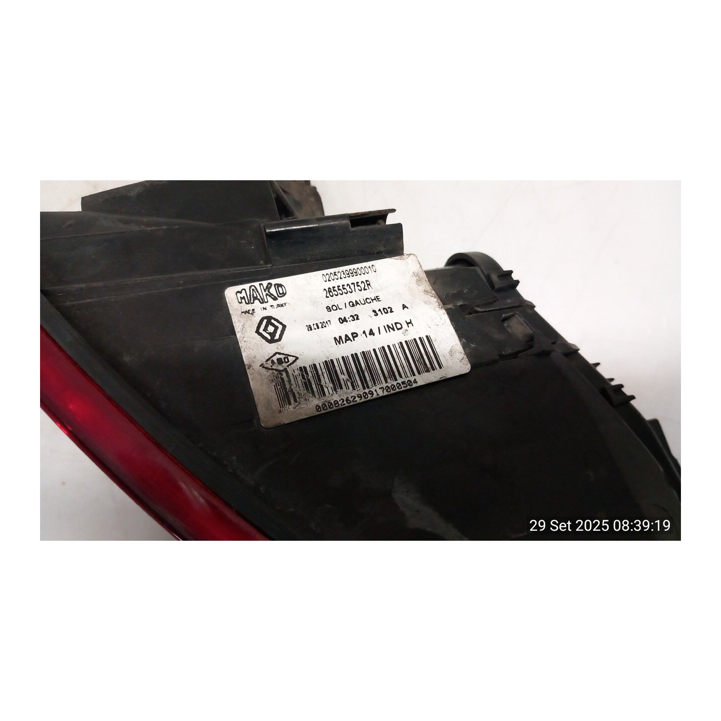 FANALE POST. PARTE EST. SX. 089 RENAULT CLIO 4A SERIE (06/16-12/2019) H4BB4 265553752R