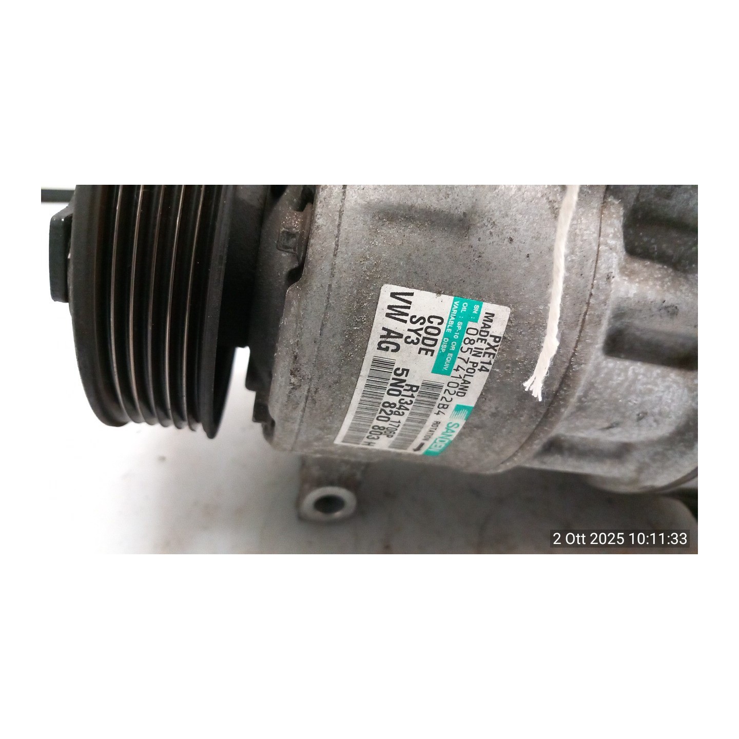 COMPRESSORE A/C ROTAZ. 085 VOLKSWAGEN POLO (6R) (05/09-10/14) CFW 5K0820803EX