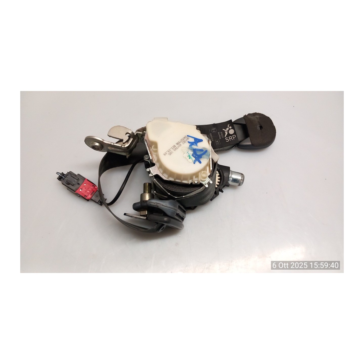 CINTURA DI SICUREZZA ANT. DX. 022 RENAULT CLIO 3A SERIE (05/09-) D4FL7 8200838217