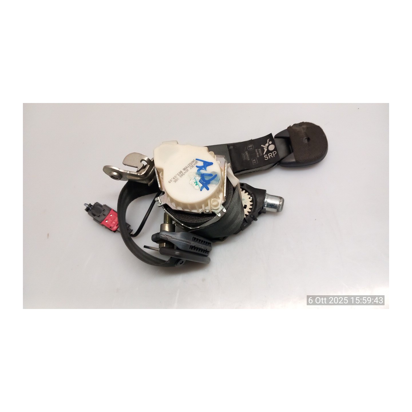 CINTURA DI SICUREZZA ANT. DX. 022 RENAULT CLIO 3A SERIE (05/09-) D4FL7 8200838217