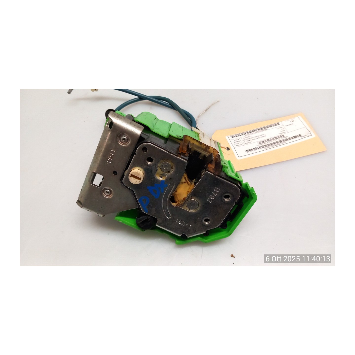 SERRATURA PORTA POST. DX. 080 ALFA ROMEO GIULIETTA (X7) (03/10-10/13) 940A3000 71754427