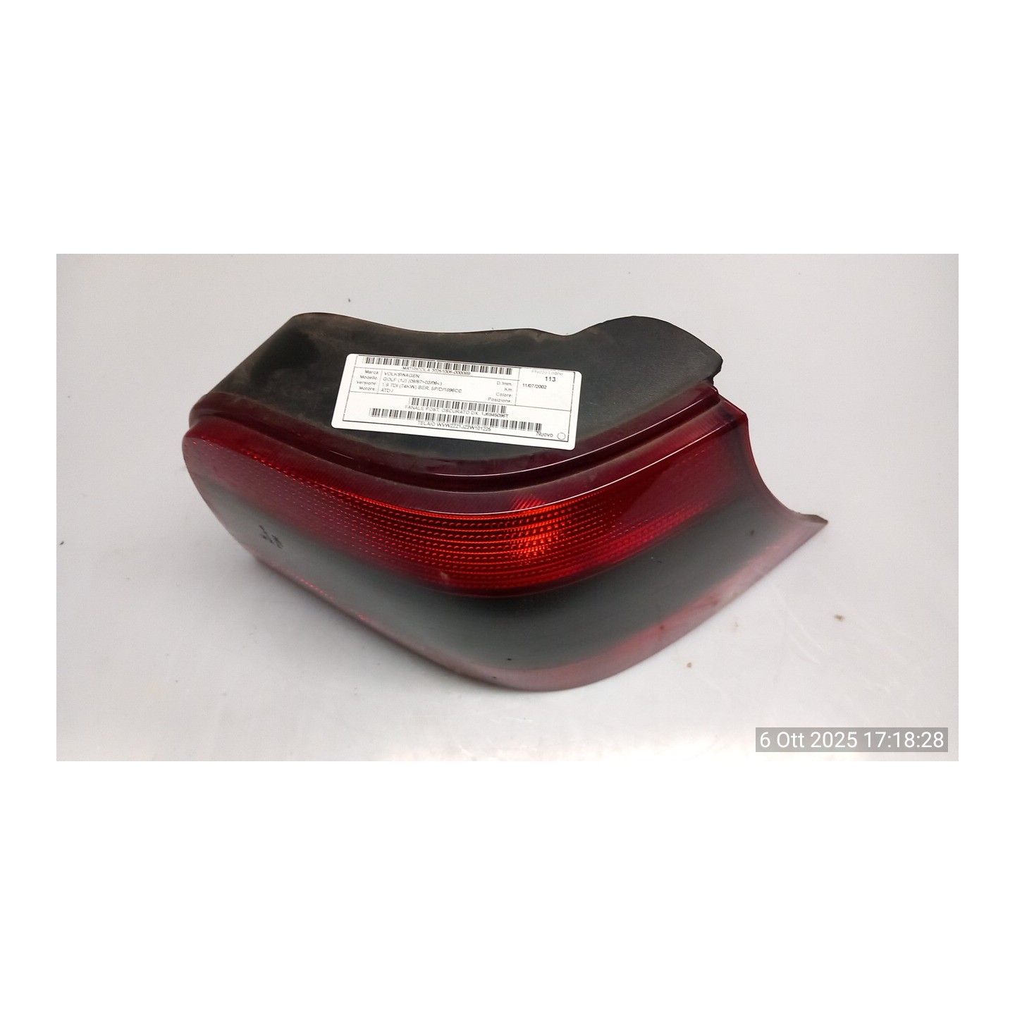 FANALE POST. OSCURATO DX. 089 VOLKSWAGEN GOLF (1J) (09/97-03/06) ATD 1J6945096T