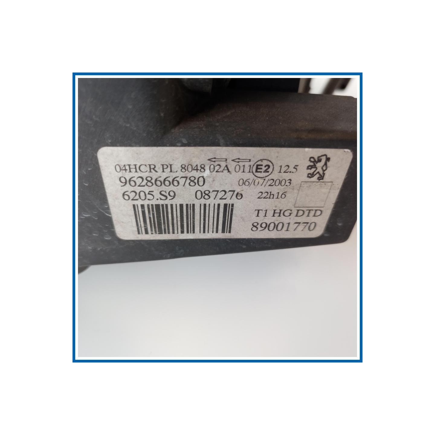 Proiettore ant. dx. PEUGEOT 206 (09/98>06/09