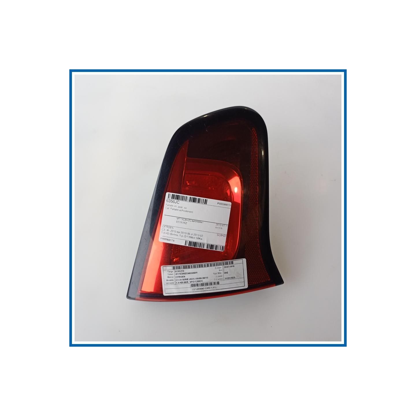 Fanale int. post. sx. CITROEN C3 2a Serie (A51) (09/09>06/13