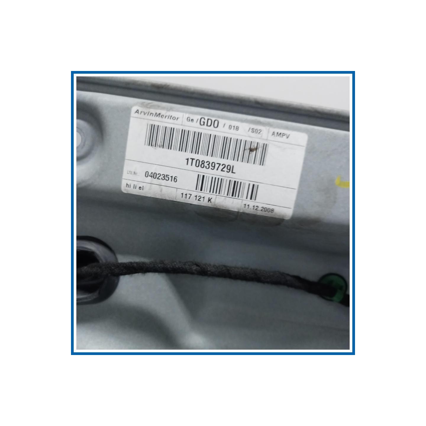 Alzacristallo porta post. sx. VOLKSWAGEN Touran II