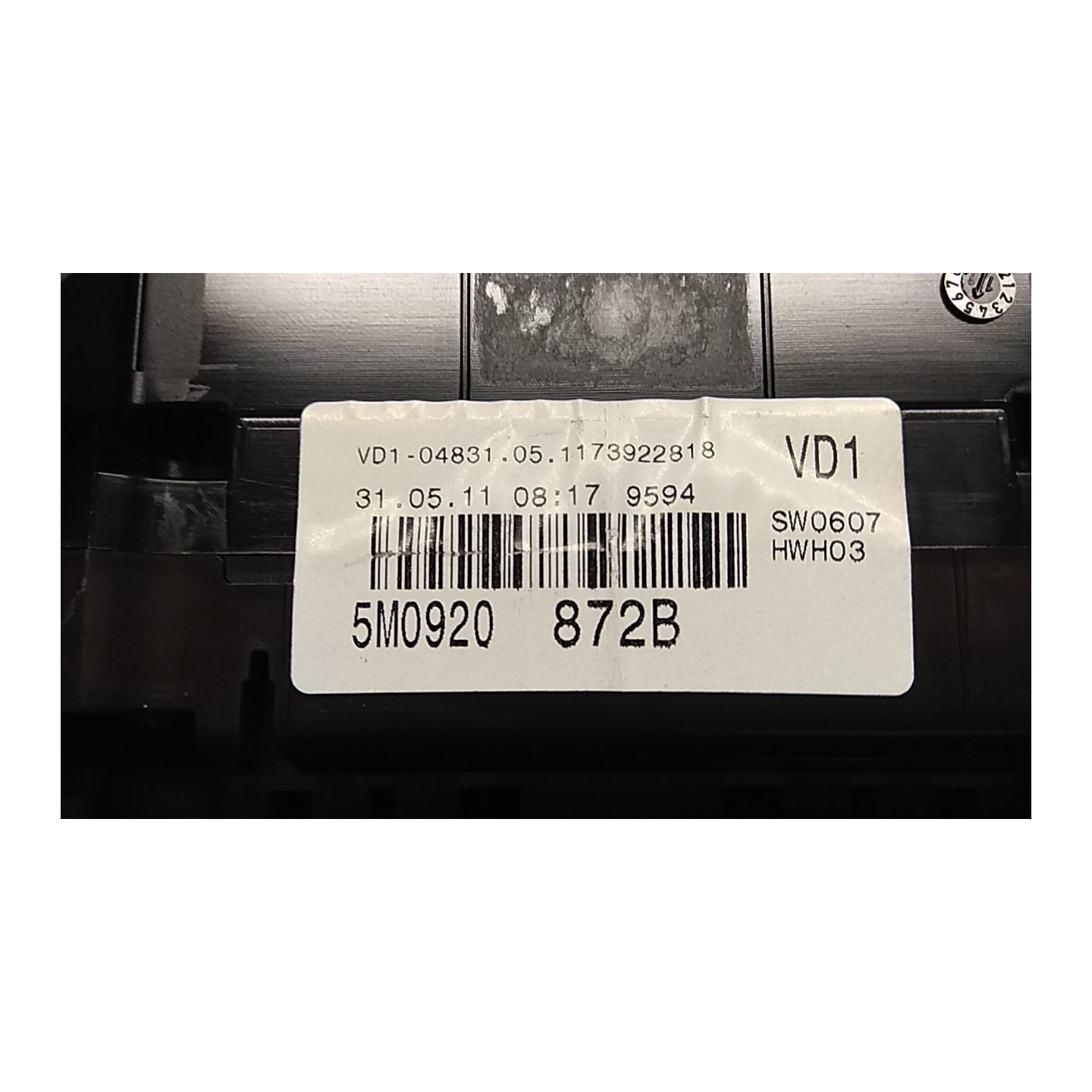 QUADRO STRUMENTI COMPL. ROTAZ. 012 VOLKSWAGEN GOLF PLUS (02/09-) CHG 5M0920872BX