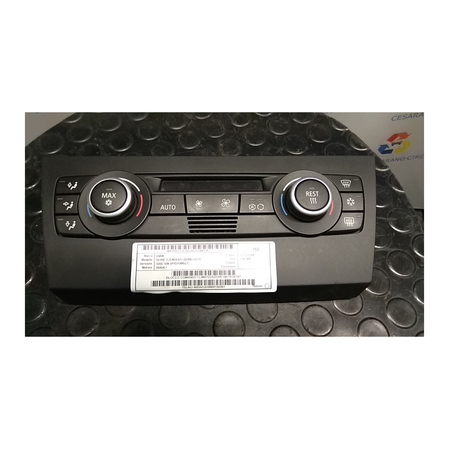 BLOCCO COMANDO CLIMATIZZAZIONE 186 BMW SERIE 3 (E90/E91) (02/05-12/11 204D4 64119147297