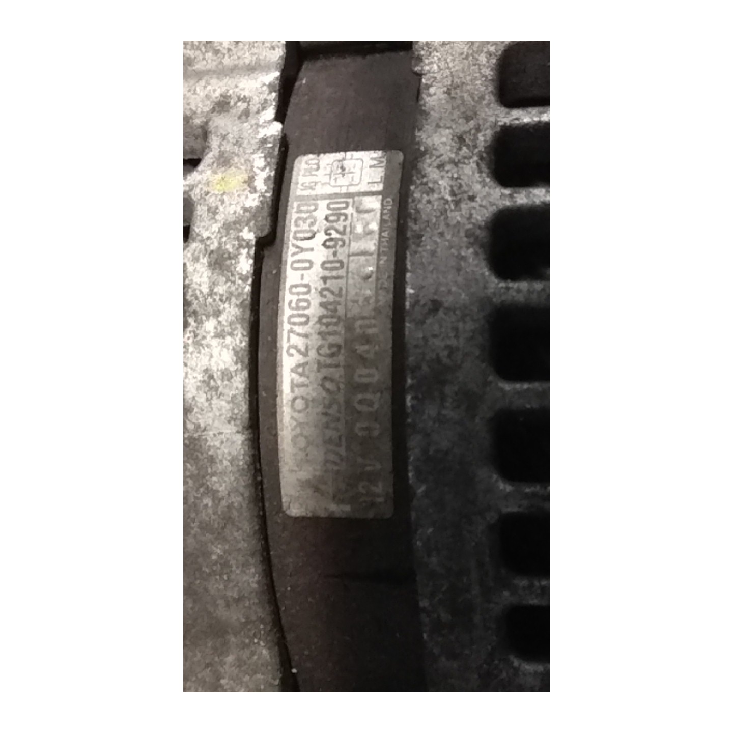ALTERNATORE 80AMP 010 TOYOTA YARIS (11/05-02/12) 1NRFE 270600Y050