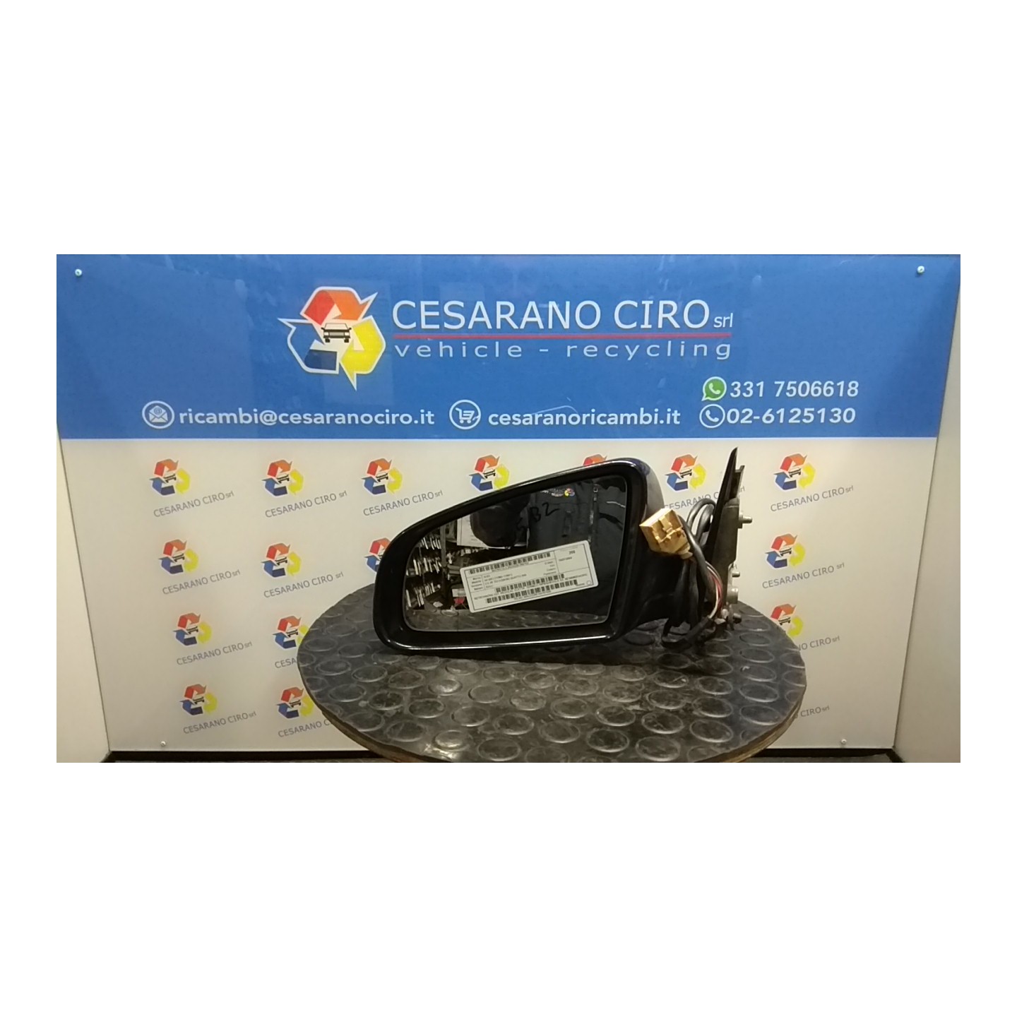 RETROVISORE EST. REGOLAZ. ELETTR. TERMICO RIPIEGHEVOLE SX. 153 AUDI A4 (8E) (11/00-11/04) BAU 8E1858531AC01C